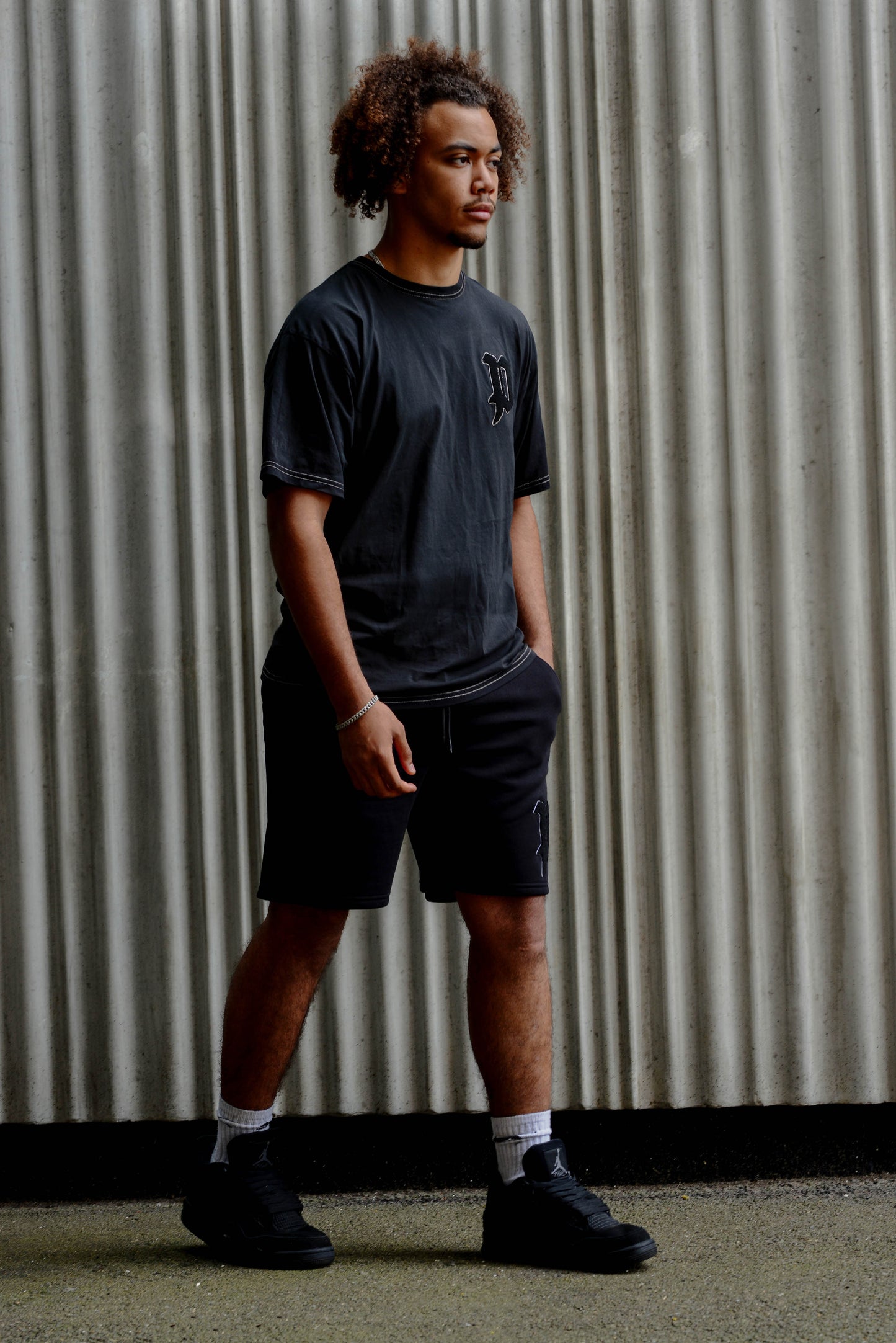 Chenille Patch T-Shirts - Dark Grey