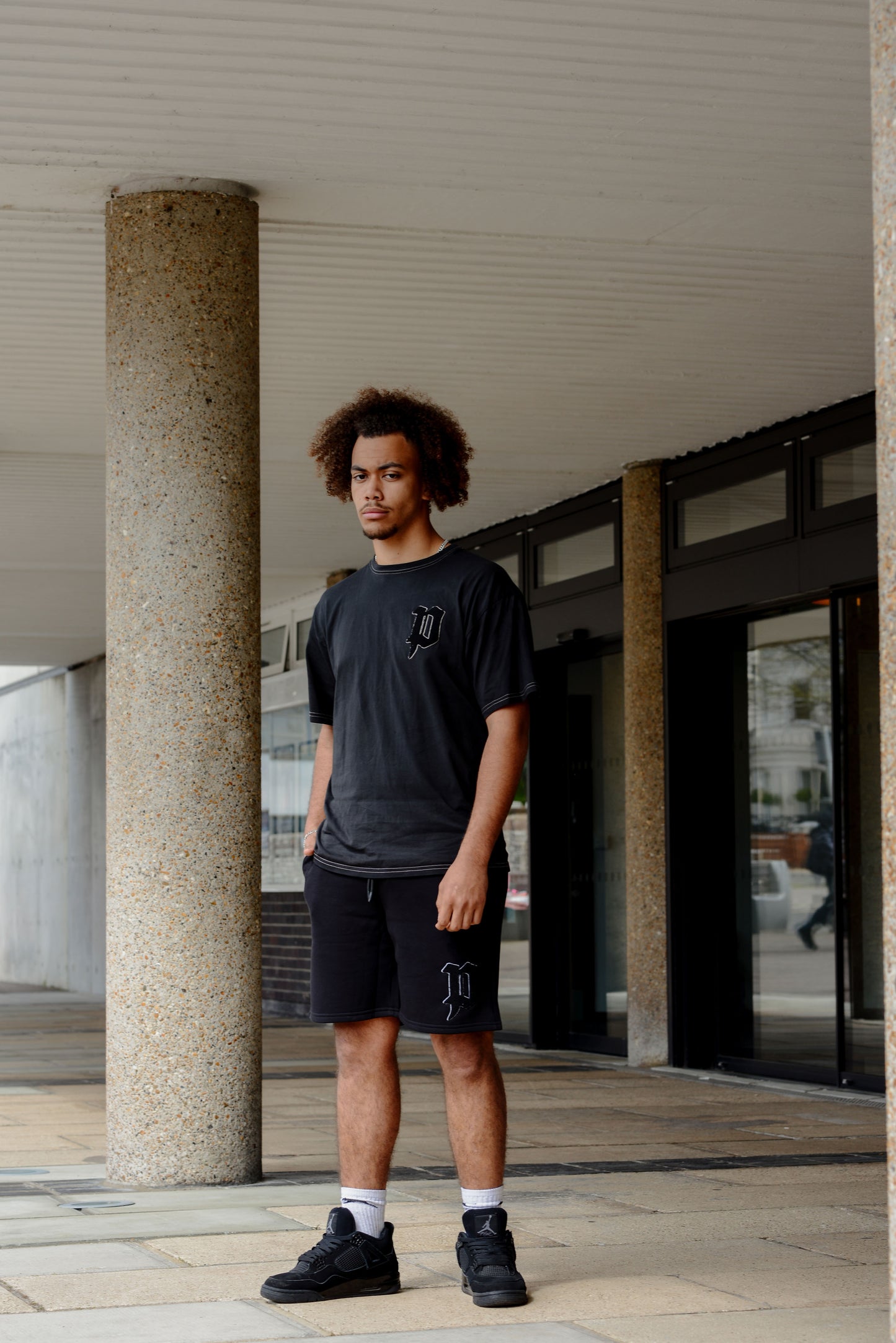 Chenille Patch T-Shirts - Dark Grey