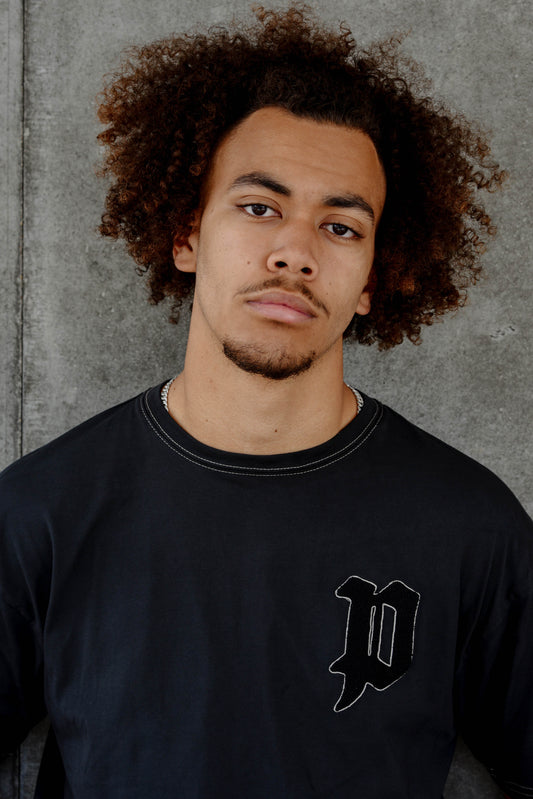 Chenille Patch T-Shirts - Dark Grey