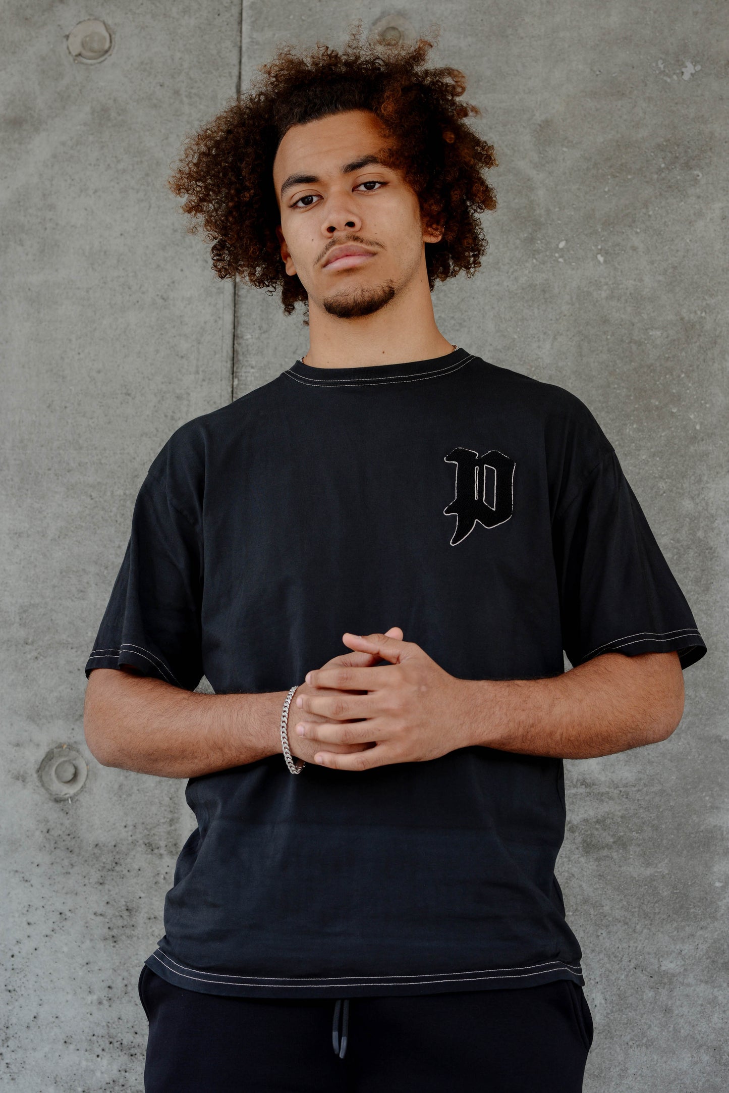 Chenille Patch T-Shirts - Dark Grey