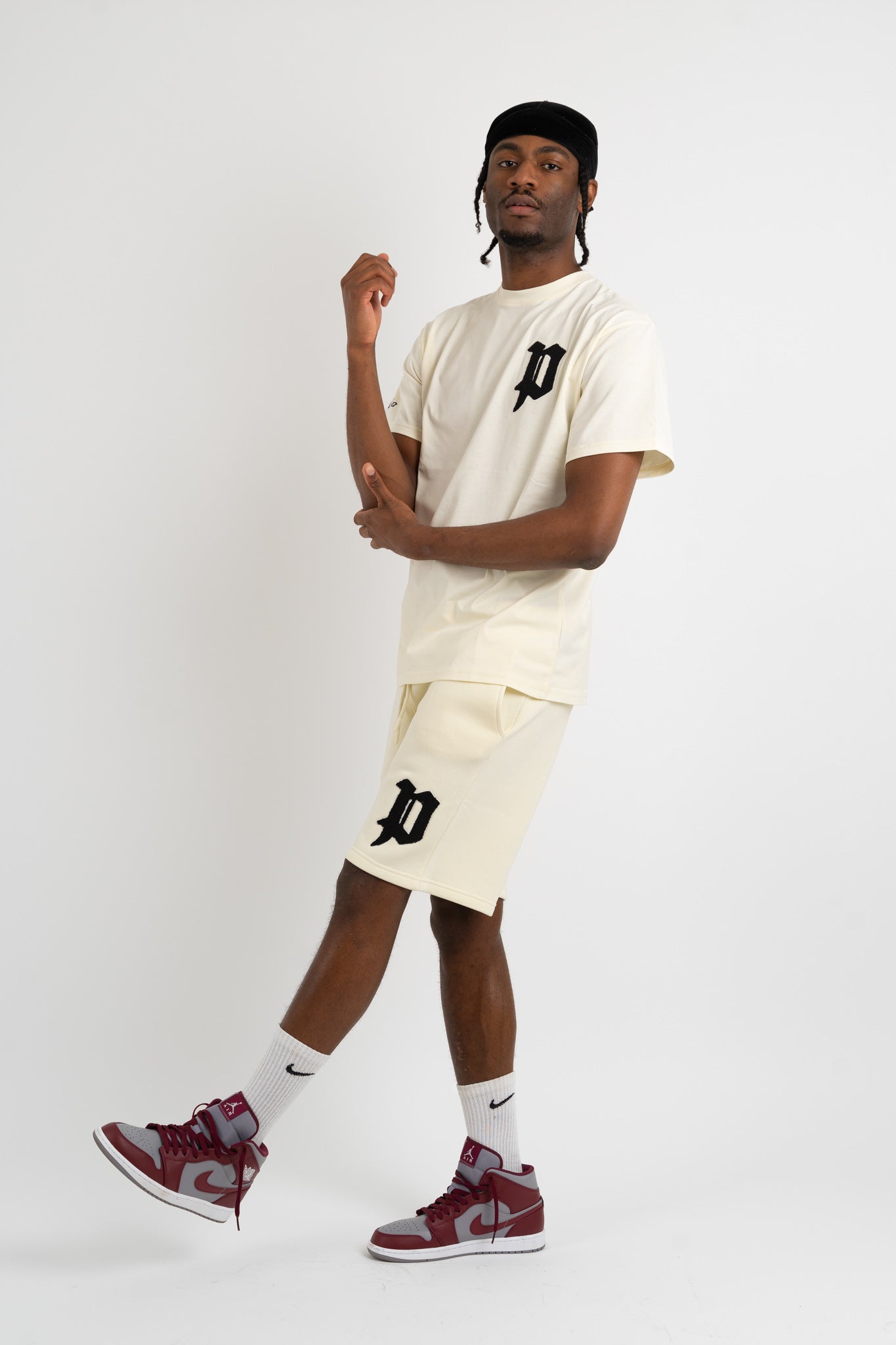 Chenille Patch T-Shirts - Cream