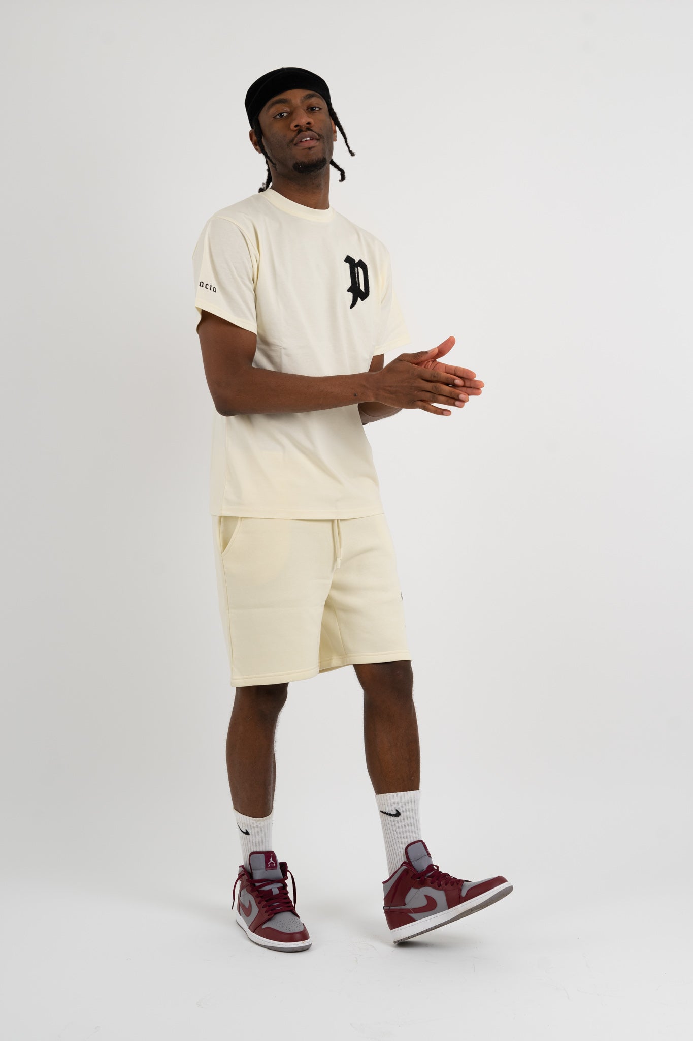 Chenille Patch Shorts - Cream