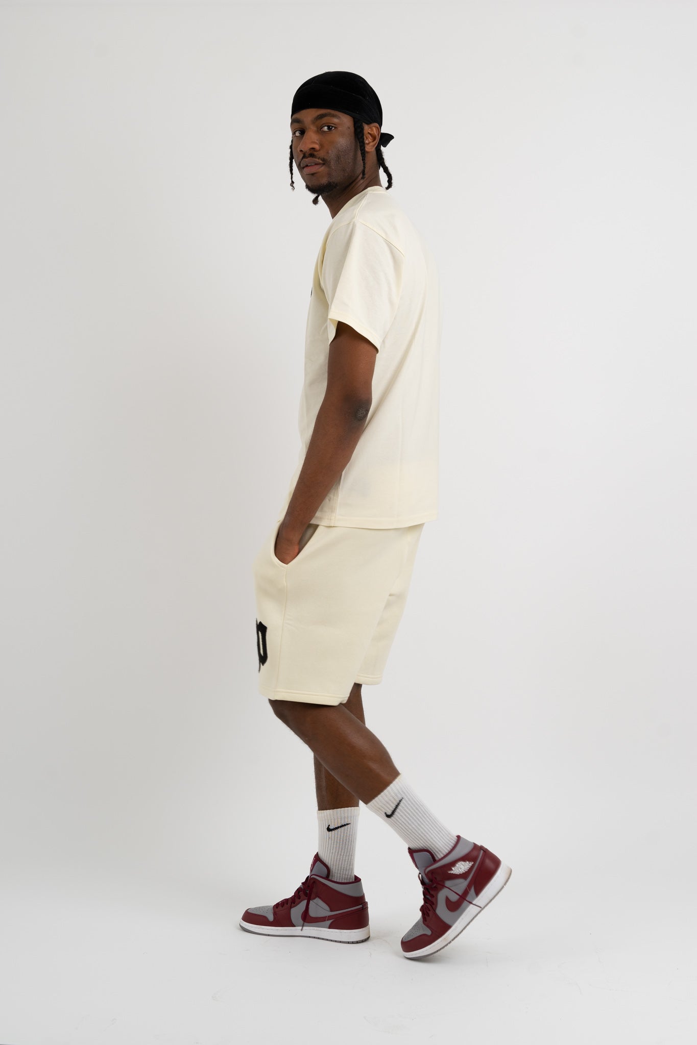 Chenille Patch T-Shirts - Cream