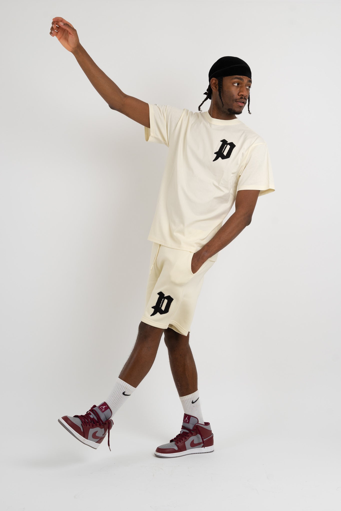 Chenille Patch Shorts - Cream